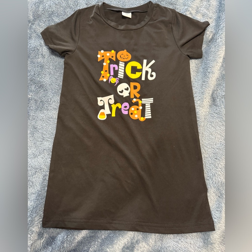 SHEIN Girls Halloween Dress - Size 5Y - “Trick or Treat” Graphic- Never worn